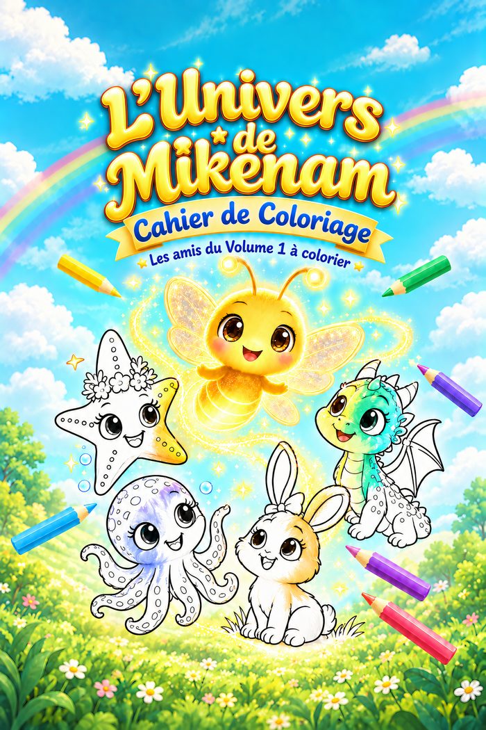 L'Univers de Mikenam – Cahier de Coloriage, couverture française